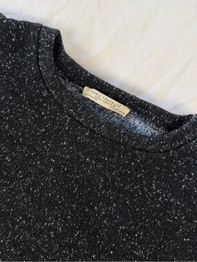 Zara Black Sparkle Knitted Short Sleeve Crewneck Top